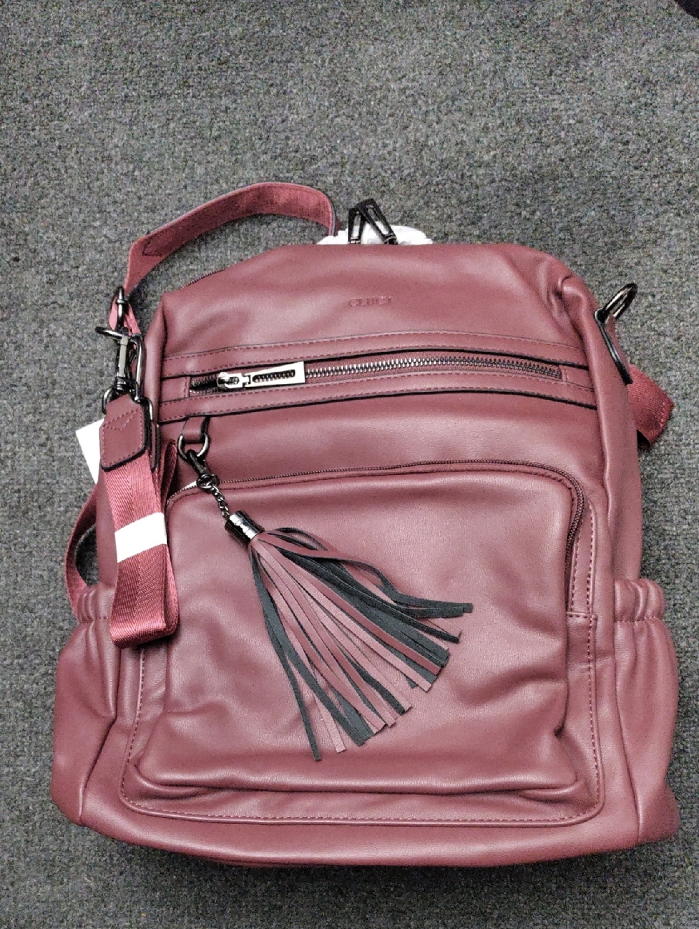 CLUCI Stylish Mauve-Pink Tassel Backpack
